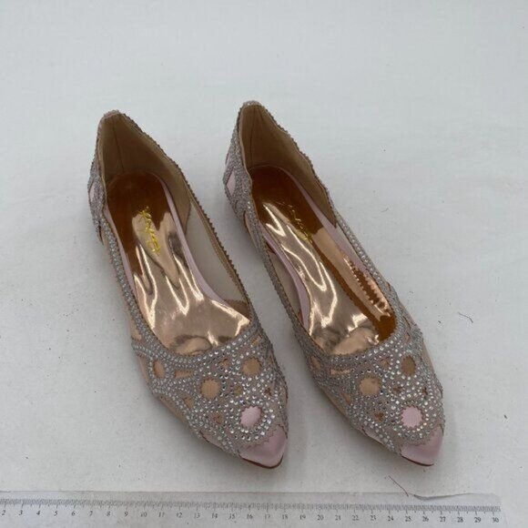 XYD Pink Rhinestone Mesh Flats - Picture 4 of 8